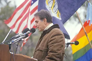 Color Photography Prints: Political activist Carl Sagan speaking at rally Washington D C