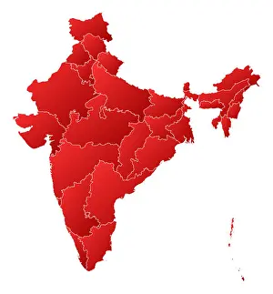 Profiles Prints: Political map of India with the several states