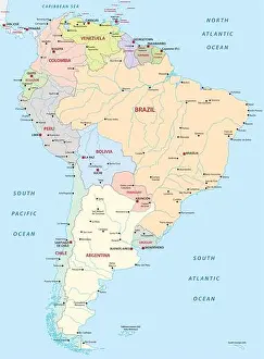 Guyana Prints: political map of south america
