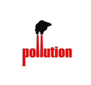 Warming Prints: Pollution logo isolated on white background, pollution creative vector illustration