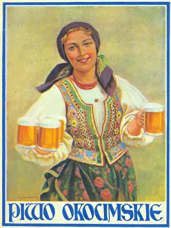 Visual Communication Prints: Polski: Reklama piwa OKOCIM wg projektu Piotra Stachiewicza English: Advertising OKOCIM beer