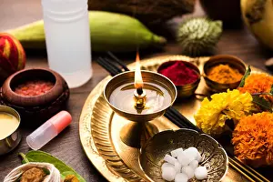 Offering Prints: Pooja Material / Puja Sahitya in Hindu Religion from India