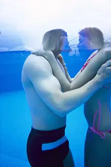 Bikini Prints: Pool, couple, embrace, under water