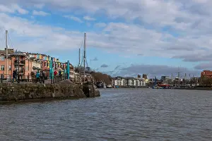 City Living Prints: Pooles Wharf marina bridge. Bristol, UK