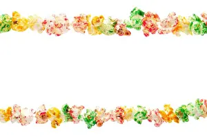 Popcorn Prints: Popped color kernels on two rows