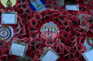 Poppy Prints: poppy wreath on remembrance day on 11th of november armistice day