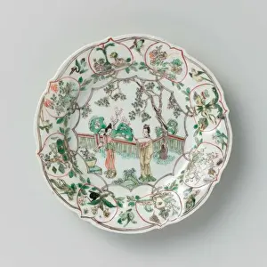 Eggplant Prints: Porcelain plate with scalloped edge