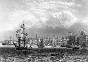 Merchant Prints: The Port of Liverpool, 19th Century Black and White Illustration