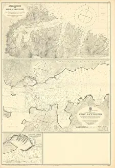 1931 Prints: Port Lyttelton port New Zealand South Island ADMIRALTY sea chart 1931 (1955) map