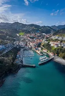 Port of Mutriku aerial view, Gipuzkoa, Basque Country