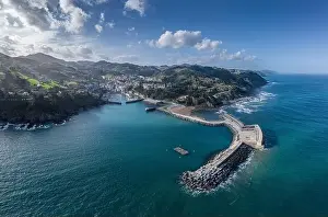 Port of Mutriku aerial view, Gipuzkoa, Basque Country