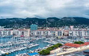 Timelapse Prints: Port of Toulon in cloudy day, France, Europe