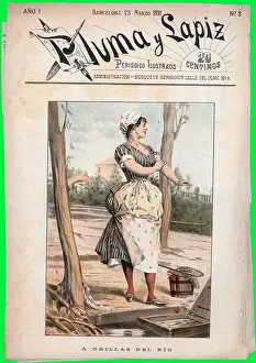 Historia Universal Prints: Portada del periódico ilustrado Pluma y Lápiz