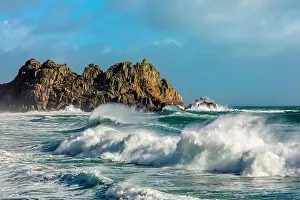 Spray Prints: Porthcurno; Logan Rock; Cornwall; UK