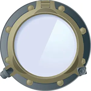 Illuminator Prints: Porthole glass. Submarine window. Futuristic metal frame