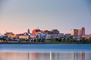 Images Dated 24th September 2016: Portland, Maine, USA downtown skyline from Back Cove at twilight