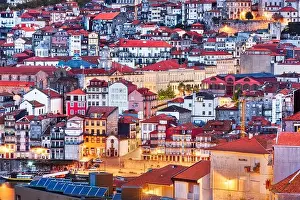 Porto, Portugal old town cityscape and skyline at twilight