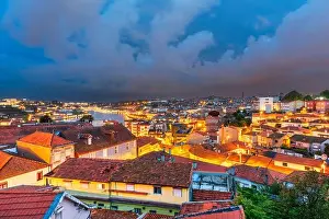 Porto, Portugal old town cityscape and skyline at twilight