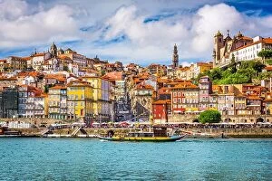 River Road Collection: Porto, Portugal old town skyline from across the Douro River