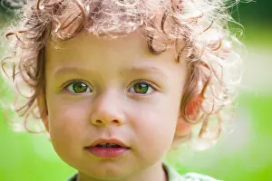 Baby Boy Prints: The portrait of a 1 and a half year old baby boy enjoying the outdoors