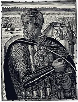 Blackwhite Prints: Portrait of Alexander Nevsky, Grand Prince of Novgorod and Vladimir (1220-1263)