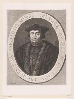 White Line Prints: Portrait of Augustin De Thou, Jean Morin