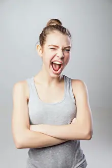 Sensuality Prints: Portrait of a beautiful young woman winking