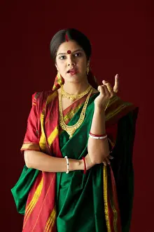 One Young Woman Only Prints: Portrait of a Bengali woman talking