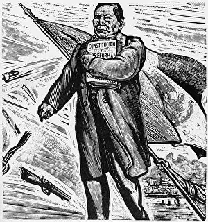 Attacking Prints: Portrait of Benito Juarez, President of Mexico during 8 months