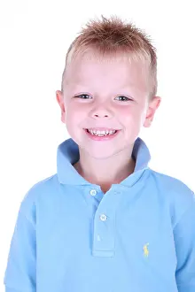 Spiky Prints: Portrait of a blond 4 year old boy