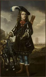 Dutch Art Prints: Portrait of a boy in a hunting attire. Dowe, Douwe Juwes de (1608-1661/1663), painter