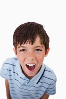 Screaming Prints: Portrait of a boy screaming at the viewer