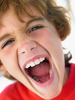 Shocked Prints: Portrait Of Boy Shouting