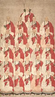 Qing Dynasty Prints: Portrait of Buddhist Monks of Obaku Sect, 1600s