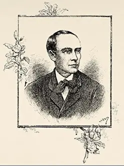 Ancient Book Prints: Portrait of Cecilio Acosta (1818 - 1881) Venezuelan Writer Lawyer