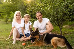 Closeness Prints: Portrait of cheerful extended family sitting in the park