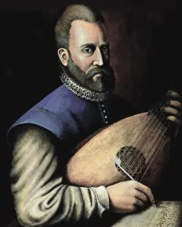 Chromolithograph Prints: Portrait of the Composer John Dowland (1563-1626)