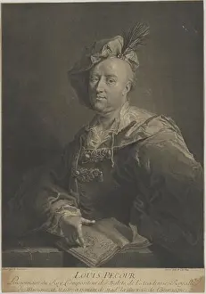 Copper Engraving Prints: Portrait of the dancer and choreographer Louis Pécour (1653-1729)