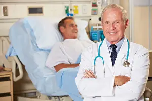 Ward Prints: Portrait Of Doctor With Patient In Background