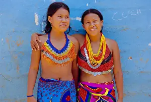 Relative Prints: Portrait of two Embera Indian girls, Chagres National Park, Panama, Central America