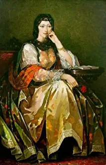 Azeri Prints: Portrait of a famous Azeri poetess from Karabakh (from Shusha) Khurshidbanu Natavan (1832-1897)