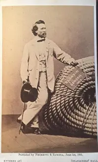 Stunt Prints: Portrait of French tightrope walker and acrobat Charles Blondin (1824 - 1897)