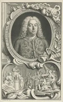 Cartouche Prints: Portrait of George Friedrich Handel George Frideric Handel (title on object)