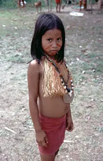 Tribes Prints: Portrait of a girl from the Yagua Tribe in the Amazon region of Peru