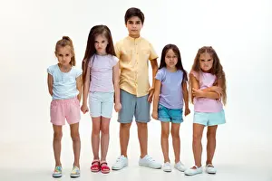 Happy Human Prints: The portrait of happy cute little kids boy