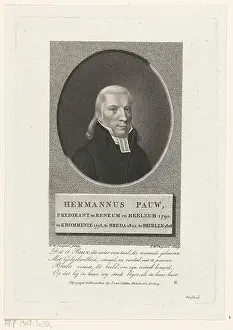 Collar Prints: Portrait of Hermannus Peacock. Round portrait of Hermannus Peacock