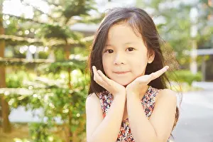 Taiwanese Prints: Portrait of little young cute asian girl