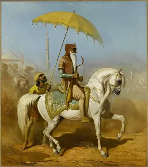 Academic Art Prints: Portrait of Maharaja Ranjit Singh. Creator: De Dreux, Alfred (1810-1860)