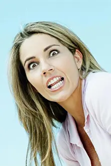 Caucasian Appearance Prints: Portrait of a mid adult woman in anger