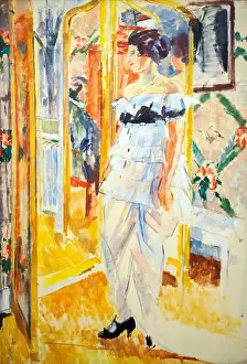 Bruges Prints: Portrait of Mrs. Giroux (1912/1913) by Rik Wouters (1882-1916) oil on canvas